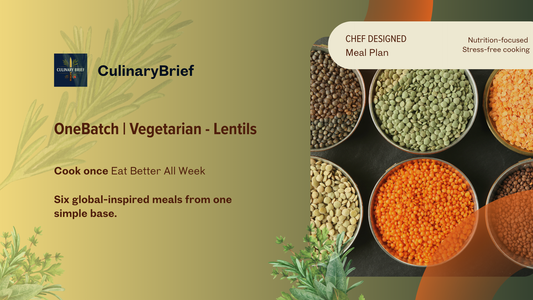 OneBatch Lentils vegetarian meal prep system – base + 5 remix meals